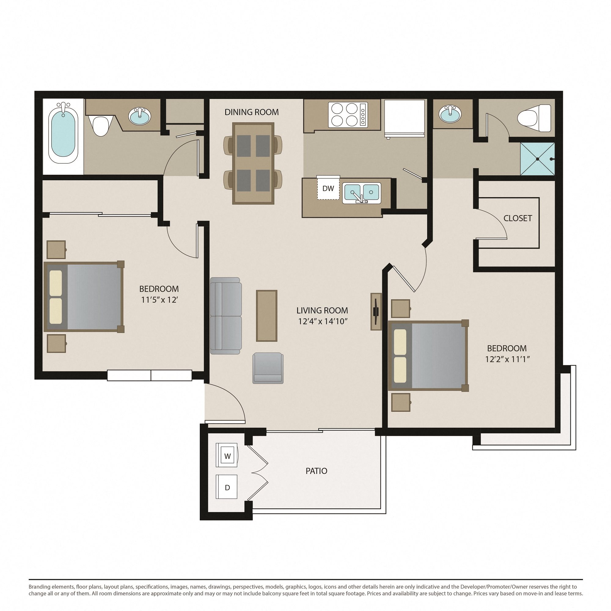 Everest 2x2 Floor Plan Everest 2x2 Floor Plan at The Summit at Chino Hills, California, 91709